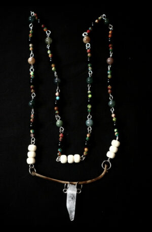 Costola di volpe + quarzo ialino (collana rituale)